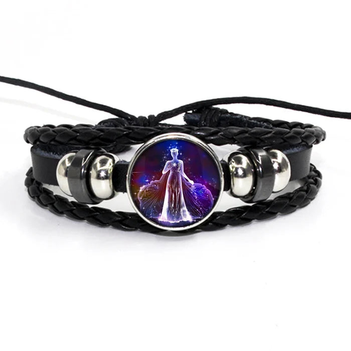 Zodiac Leather Braided Bracelet | 🔥FLAT 50% OFF SALE🔥